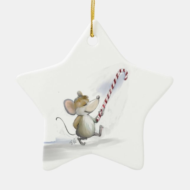Merry Mouse Moe Star Ornament (Front)