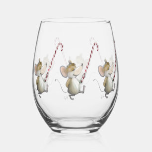 Merry Mouse Moe Stemless Wine Glass