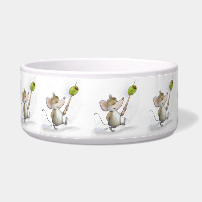 Merry Mouse Moe with Olive Deli Pet Bowl (Left)