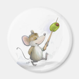 Merry Mouse Moe with Olive Magnet