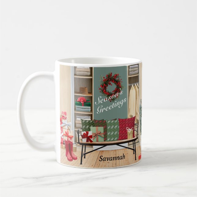 Merry Mudroom Scene Coffee Mug (Left)
