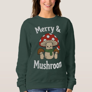 Merry & Mushroom, Cute Christmas Toadstools Sweatshirt