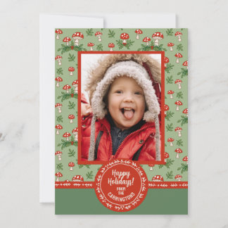Merry Mushrooms Photo Holiday Card