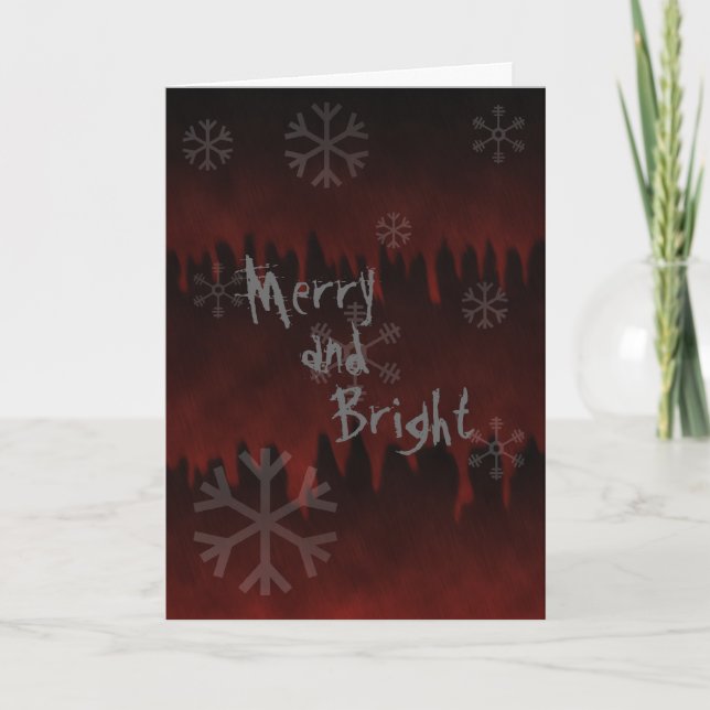 Merry N Bright Snowflake In Hell Holiday Card (Front)