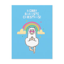 Merry Namaste Christmas Aqua