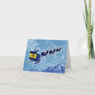 Merry New Mexico Christmas flag greeting card