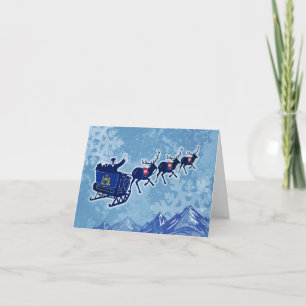 Merry New York Christmas flag greeting card
