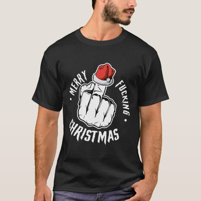 Merry Newnameing Christmas Inappropriate Men Adult T-Shirt (Front)