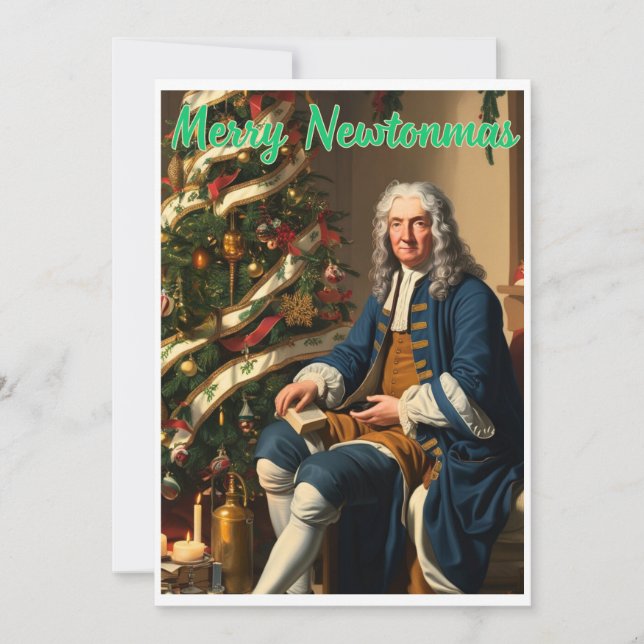 Merry Newtonmas Sir Isaac Newton Holiday Card (Front)