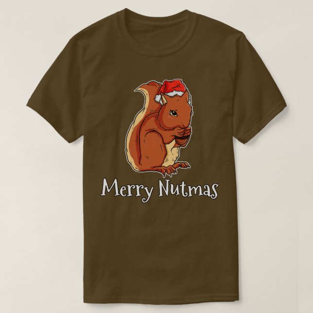 Merry Nutmas Nut Merry Christmas Squirrel T-Shirt (Design Front)