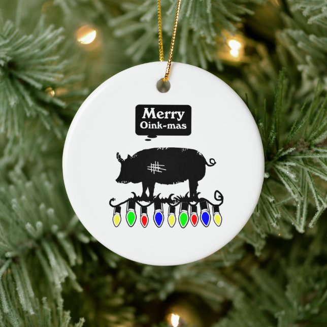 Merry Oink-Mas Ceramic Tree Decoration (Tree)
