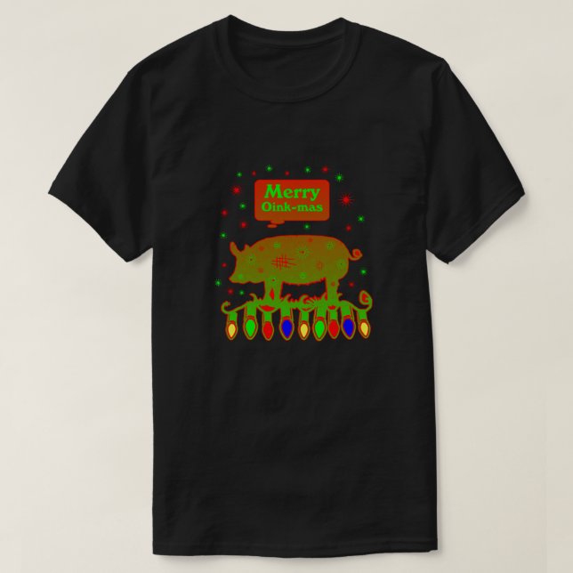 Merry Oink-Mas T-Shirt (Design Front)