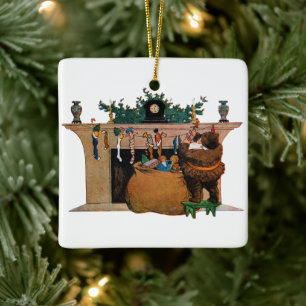 Merry Old Christmas Elf, Jessie Willcox Smith Ceramic Ornament