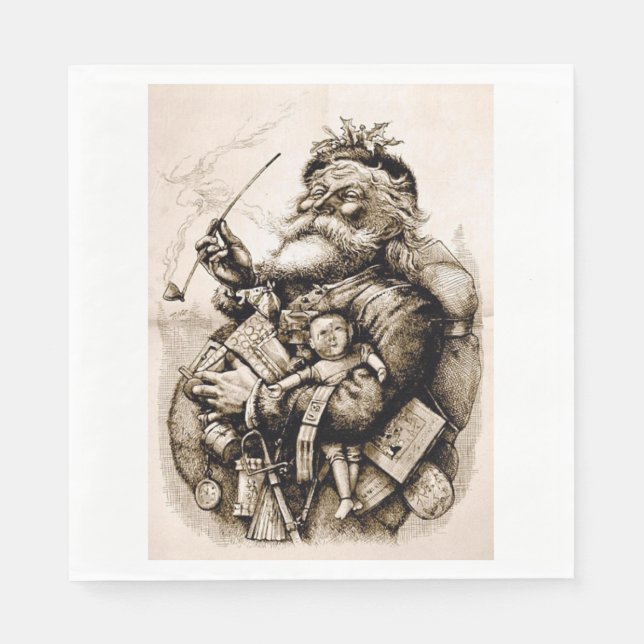 Merry Old Santa Claus Napkin (Front)