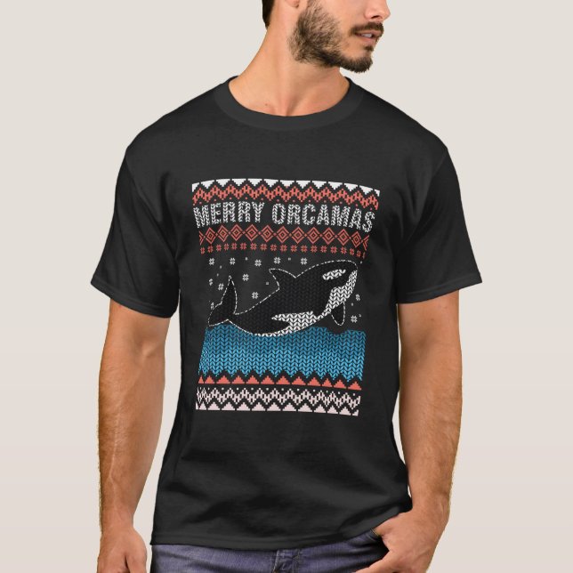Merry Orca Whale Ugly As And T-Shirt (Front)