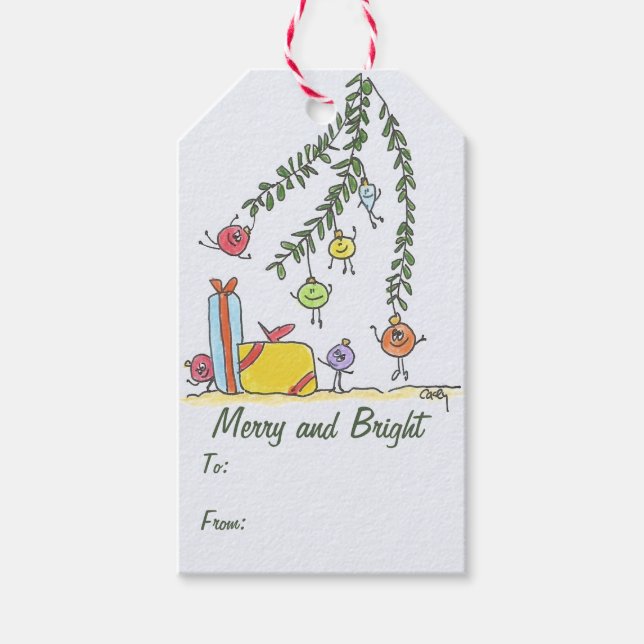 Merry Ornaments Gift Tags (Front)