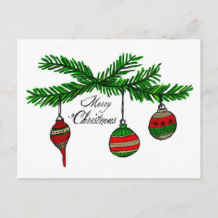 Merry Ornaments Holiday Postcard