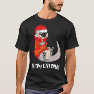 Merry Ottermas Christmas Santa Otter T-Shirt