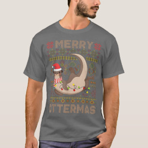 Merry Ottermas Christmas Santa Otter Ugly Sweater