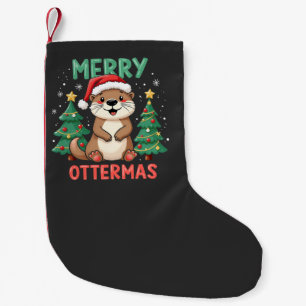 Merry Ottermas Funny Otter Animal Christmas Lovers Small Christmas Stocking