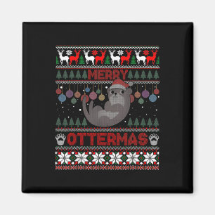 Merry Ottermas Funny Otter Lovers Christmas Ugly 2 Magnet
