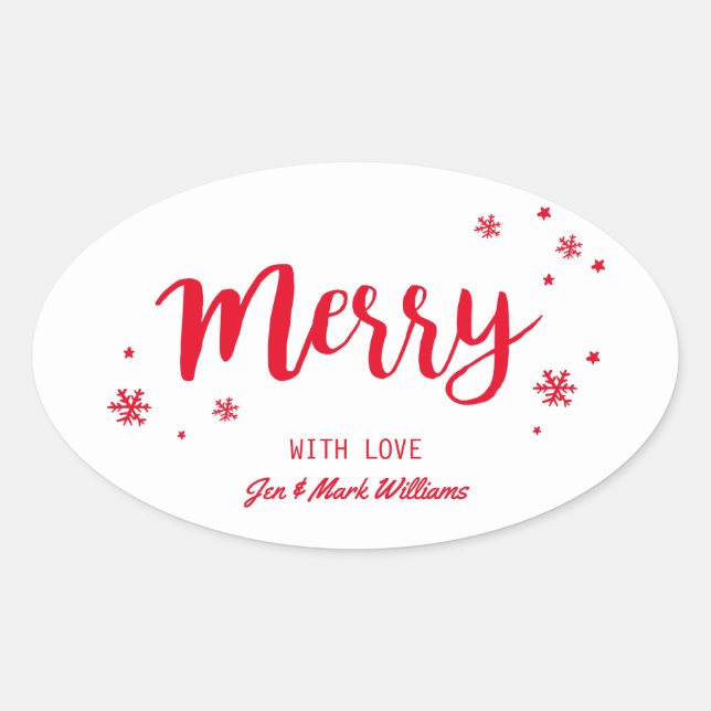 Merry Oval Sticker (Front)