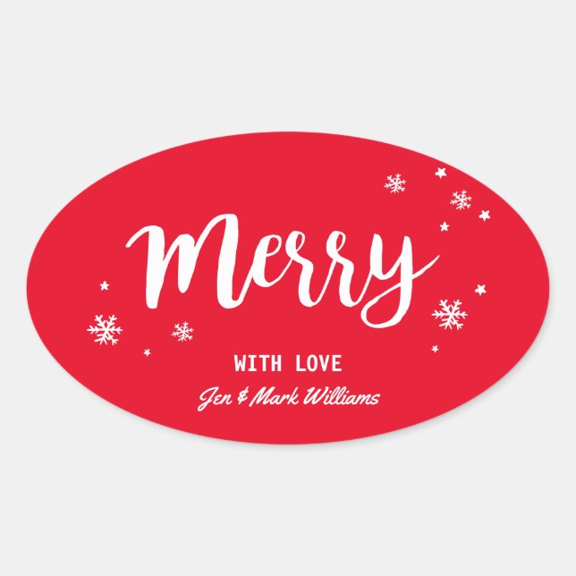 Merry Oval Sticker (Front)