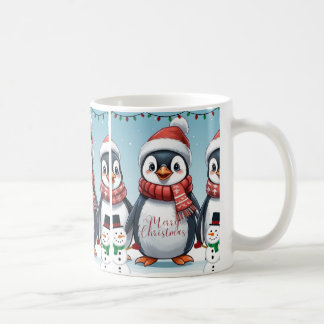 Merry penguin christmas coffee mug