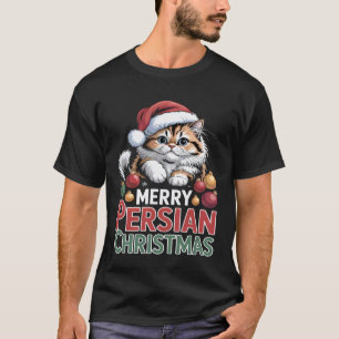 Merry Persian Christmas Cute Cat T-Shirt