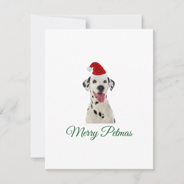 Merry Petmas Dalmatian dog Christmas holiday card (Front)