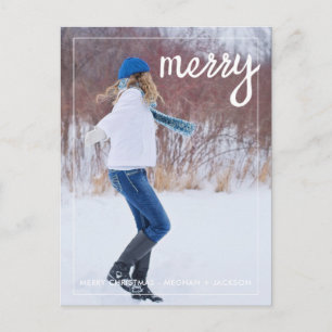 Merry Photo Christmas Holiday Postcard