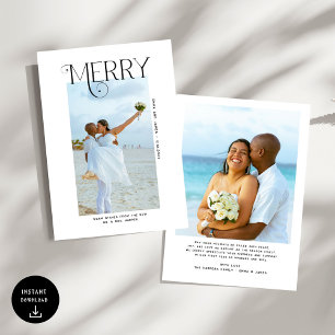 Merry Photo Christmas Newlyweds Holiday Card