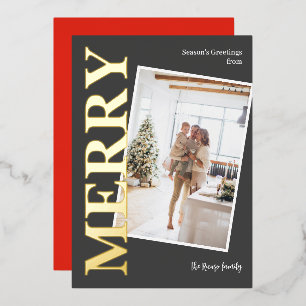 Merry Photo Template With Signature Christmas