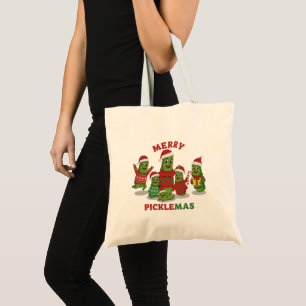 Merry Picklemas Funny Pickle Family Christmas Tote Bag