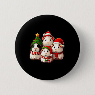 Merry Pigmas Christmas Guinea Pig Farm Animal Wome 6 Cm Round Badge