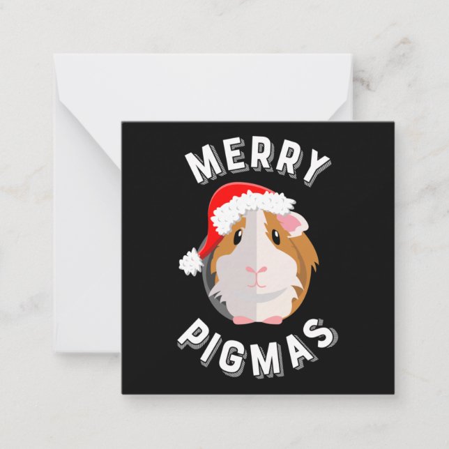 Merry Pigmas Cute and Funny Guinea Pig Christmas Card (Front)