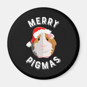 Merry Pigmas Cute and Funny Guinea Pig Christmas Magnet
