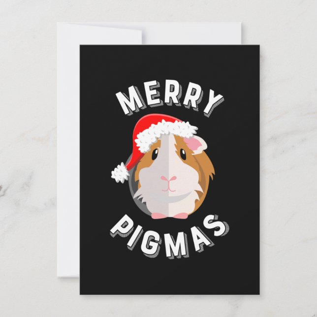 Merry Pigmas Cute and Funny Guinea Pig Christmas Thank You Card (Front)