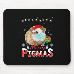 Merry Pigmas Face Mask Funny Guinea Pig Christmas Mouse Pad