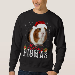 Merry Pigmas Face Mask Funny Guinea Pig Christmas Sweatshirt