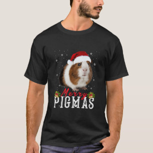 Merry Pigmas Face Mask Funny Guinea Pig Christmas T-Shirt