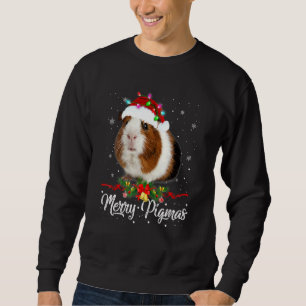 Merry Pigmas Face Mask Guinea Pig Christmas Santa  Sweatshirt