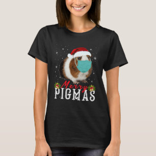Merry Pigmas Face Mask  Guinea Pig Christmas santa T-Shirt