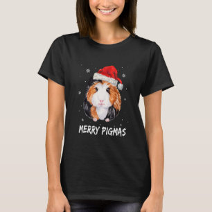 Merry Pigmas Face Mask Guinea Pig Christmas santa T-Shirt