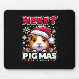 Merry Pigmas Funny Xmas Christmas Guinea Pig Lover Mouse Pad