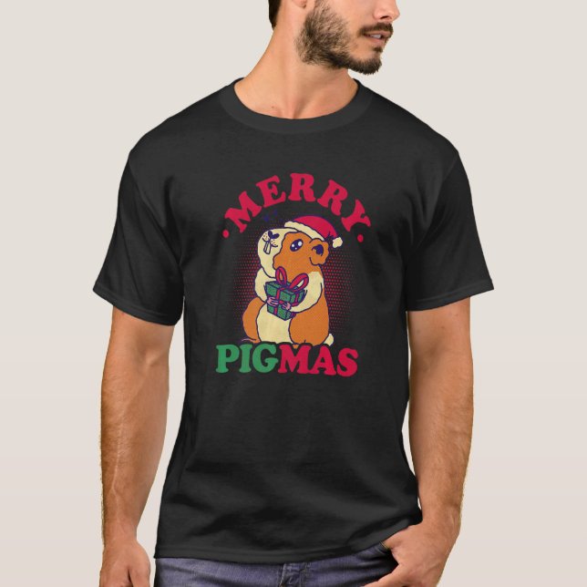 Merry Pigmas Graphic Guinea Pig Owner Pet Cavy Ani T-Shirt (Front)
