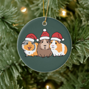 Merry Pigmas Guinea Pig Christmas Animal Lover Ceramic Tree Decoration