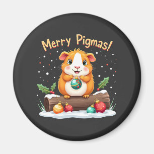 Merry Pigmas Guinea Pig Christmas Santa  Magnet