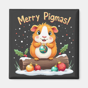 Merry Pigmas Guinea Pig Christmas Santa Magnet