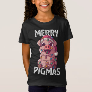 Merry Pigmas Pig Christmas Santa Pig Xmas Lights F T-Shirt